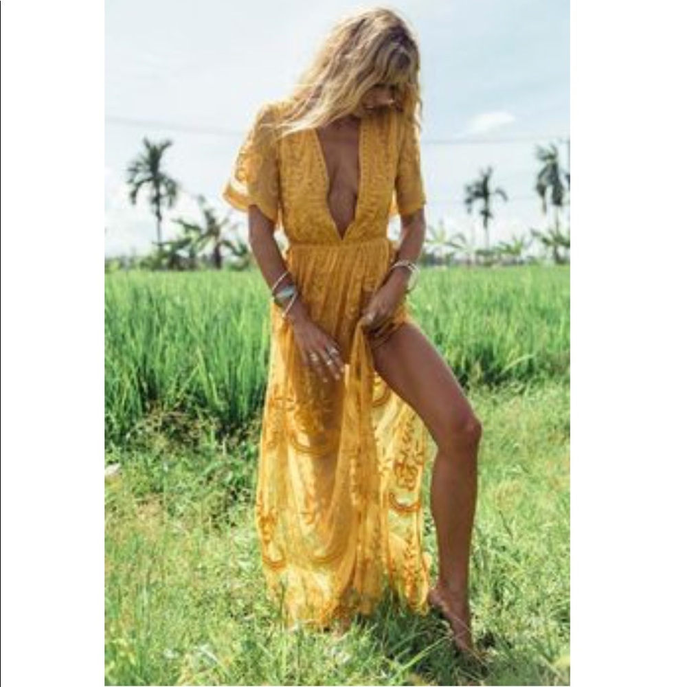 Honey Punch boho lace maxi dress - NWOT never worn